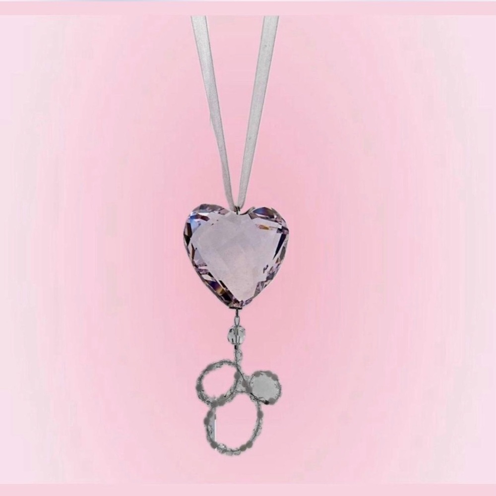 Swarovski Heart Pendant Necklace with Purple Gemstone